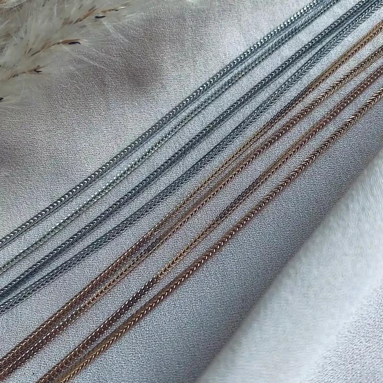 naszyjnik minimalistyczny splot srebro pozłacane